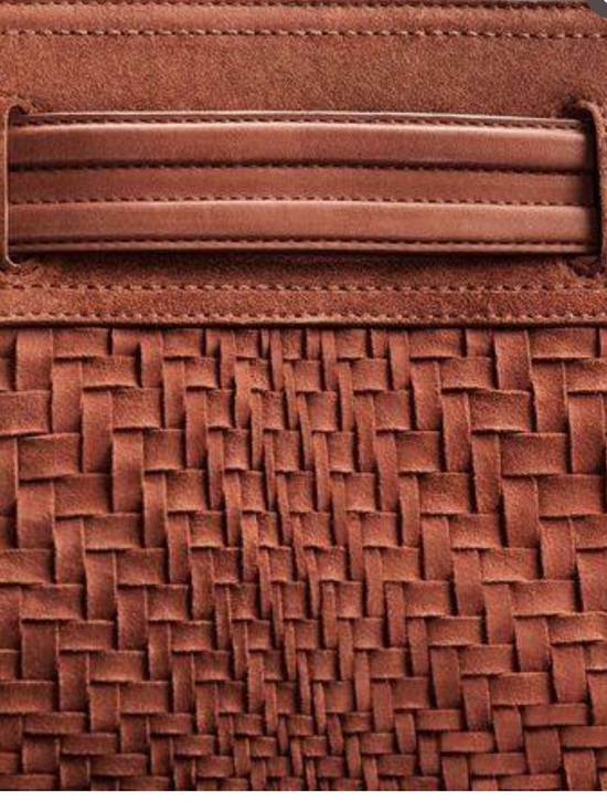 Cole Haan Chestnut Woven Leather Tote with Detachable Strap NWT - Picture 5 of 6